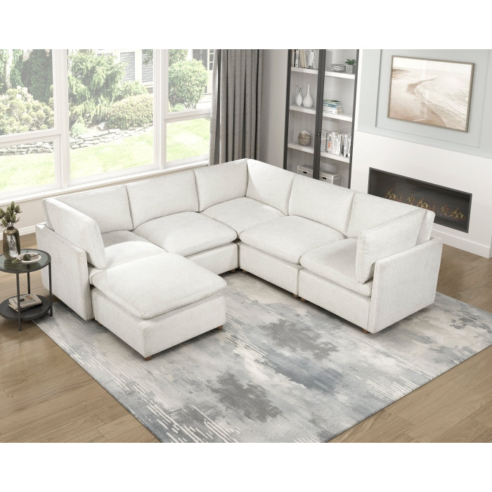 8338BE*63CR2ACOT (6)6-Piece Modular Sectional with Ottoman - 8338BE*63CR2ACOT