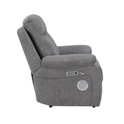 8340GRY-1PWHB Power Reclining Chair with Power Headrest, Power Lumbar Support, Bluetooth Speakers and Charging Ports - 8340GRY-1PWHB