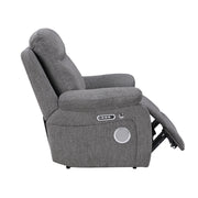 8340GRY-1PWHB Power Reclining Chair with Power Headrest, Power Lumbar Support, Bluetooth Speakers and Charging Ports - 8340GRY-1PWHB