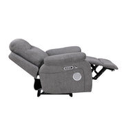 8340GRY-1PWHB Power Reclining Chair with Power Headrest, Power Lumbar Support, Bluetooth Speakers and Charging Ports - 8340GRY-1PWHB
