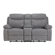 8340GRY-2PWHB Power Double Reclining Love Seat with Center Console, Power Headrests, Power Lumbar Support, Wireless Charger, Hidden Cup Holders, Bluetooth Speakers and Charging Ports - 8340GRY-2PWHB