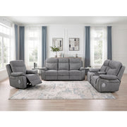 8340GRY-2PWHB Power Double Reclining Love Seat with Center Console, Power Headrests, Power Lumbar Support, Wireless Charger, Hidden Cup Holders, Bluetooth Speakers and Charging Ports - 8340GRY-2PWHB