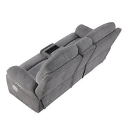 8340GRY-2PWHB Power Double Reclining Love Seat with Center Console, Power Headrests, Power Lumbar Support, Wireless Charger, Hidden Cup Holders, Bluetooth Speakers and Charging Ports - 8340GRY-2PWHB