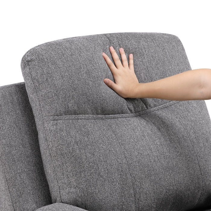 8340GRY-2PWHB Power Double Reclining Love Seat with Center Console, Power Headrests, Power Lumbar Support, Wireless Charger, Hidden Cup Holders, Bluetooth Speakers and Charging Ports - 8340GRY-2PWHB