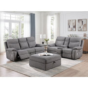 8340GRY-2PWHB Power Double Reclining Love Seat with Center Console, Power Headrests, Power Lumbar Support, Wireless Charger, Hidden Cup Holders, Bluetooth Speakers and Charging Ports - 8340GRY-2PWHB