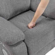 8340GRY-3PWHB Power Double Reclining Sofa with Center Drop-down Cup Holders, Power Headrests, Power Lumbar Support, Wireless Charger, Bluetooth Speakers, Hidden Drawer and Charging Ports - 8340GRY-3PWHB