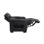 8344BLK-1PWHM Power Reclining Chair with Power Headrest, Cup holder, Storage Arms(Top and Side), Air Massage, Heat, LED Lighting and Charging Ports - 8344BLK-1PWHM