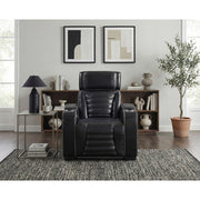 8344BLK-1PWHM Power Reclining Chair with Power Headrest, Cup holder, Storage Arms(Top and Side), Air Massage, Heat, LED Lighting and Charging Ports - 8344BLK-1PWHM