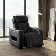 8344BLK-1PWHM Power Reclining Chair with Power Headrest, Cup holder, Storage Arms(Top and Side), Air Massage, Heat, LED Lighting and Charging Ports - 8344BLK-1PWHM