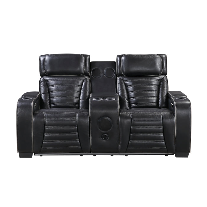 8344BLK*2PWHM 2pc Set: Sofa, Love (Power) - 8344BLK*2PWHM