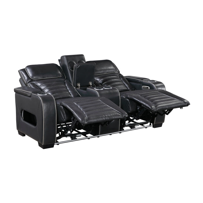 8344BLK*2PWHM 2pc Set: Sofa, Love (Power) - 8344BLK*2PWHM