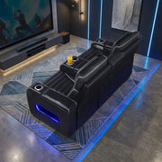 8344BLK-2PWHM Power Double Reclining Love Seat with Center Console, Power Headrests, Storage Arms(Top and Side) ,Cup Holders, Wireless Speakers with Sub-Woofer, Air Massage, Heat, LED Lighting and Charging Ports - 8344BLK-2PWHM