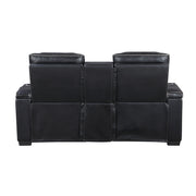 8344BLK-2PWHM Power Double Reclining Love Seat with Center Console, Power Headrests, Storage Arms(Top and Side) ,Cup Holders, Wireless Speakers with Sub-Woofer, Air Massage, Heat, LED Lighting and Charging Ports - 8344BLK-2PWHM