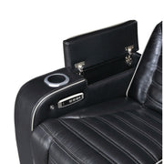 8344BLK-2PWHM Power Double Reclining Love Seat with Center Console, Power Headrests, Storage Arms(Top and Side) ,Cup Holders, Wireless Speakers with Sub-Woofer, Air Massage, Heat, LED Lighting and Charging Ports - 8344BLK-2PWHM