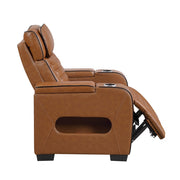8344BRW-1PWHM Power Reclining Chair with Power Headrest, Cup holder, Storage Arms(Top and Side), Air Massage, Heat, LED Lighting and Charging Ports - 8344BRW-1PWHM