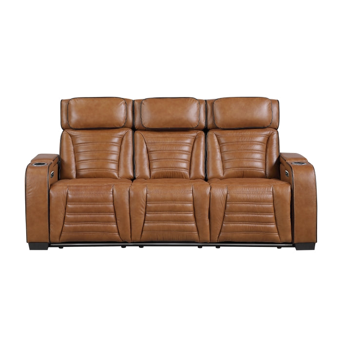 8344BRW*2PWHM 2pc Set: Sofa, Love (Power) - 8344BRW*2PWHM