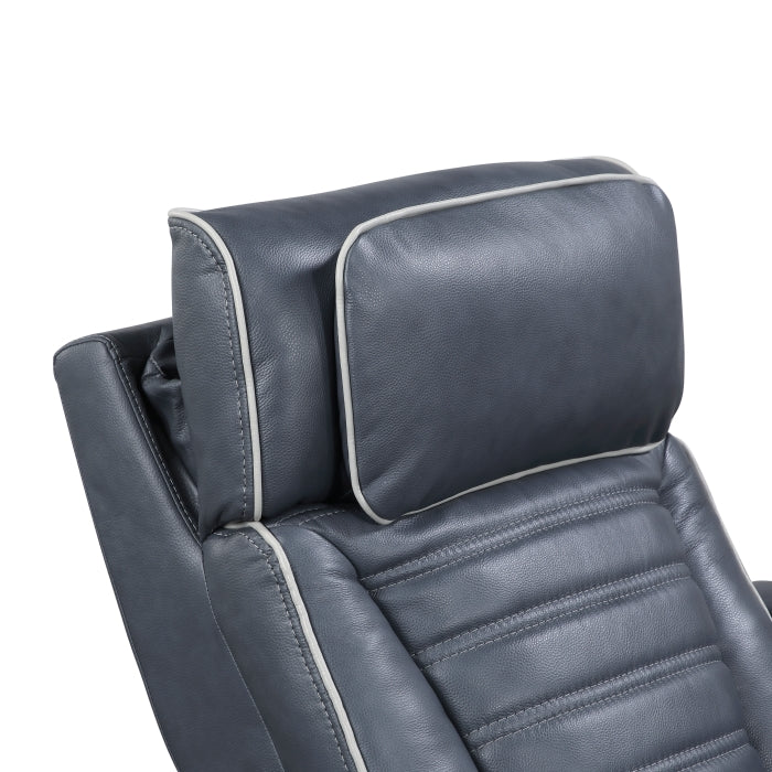 8344BUE-1PWHM Power Reclining Chair with Power Headrest, Cup holder, Storage Arms(Top and Side), Air Massage, Heat, LED Lighting and Charging Ports - 8344BUE-1PWHM
