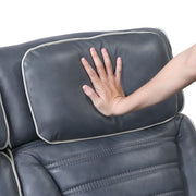 8344BUE-1PWHM Power Reclining Chair with Power Headrest, Cup holder, Storage Arms(Top and Side), Air Massage, Heat, LED Lighting and Charging Ports - 8344BUE-1PWHM