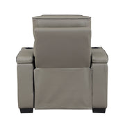 8344GRY-1PWHM Power Reclining Chair with Power Headrest, Cup holder, Storage Arms(Top and Side), Air Massage, Heat, LED Lighting and Charging Ports - 8344GRY-1PWHM
