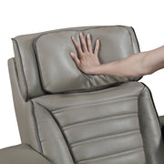 8344GRY-1PWHM Power Reclining Chair with Power Headrest, Cup holder, Storage Arms(Top and Side), Air Massage, Heat, LED Lighting and Charging Ports - 8344GRY-1PWHM