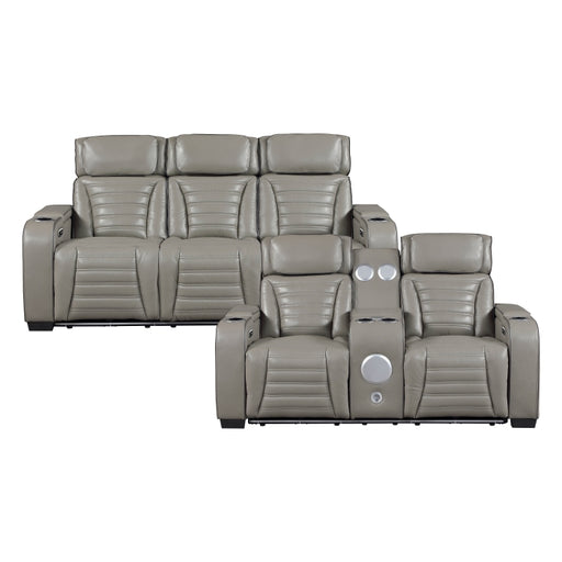 8344GRY*2PWHM 2pc Set: Sofa, Love (Power) - 8344GRY*2PWHM