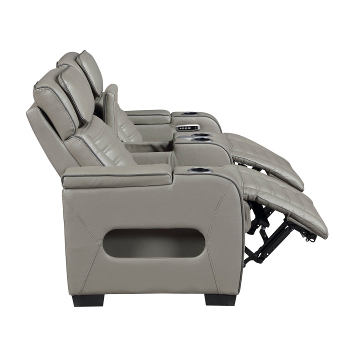 8344GRY*2PWHM 2pc Set: Sofa, Love (Power) - 8344GRY*2PWHM