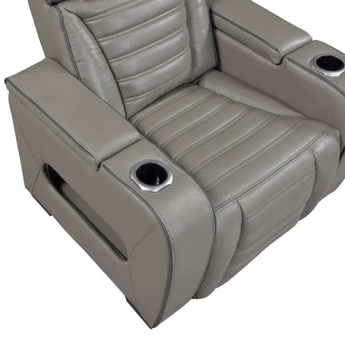 8344GRY*2PWHM 2pc Set: Sofa, Love (Power) - 8344GRY*2PWHM
