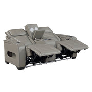 8344GRY-2PWHM Power Double Reclining Love Seat with Center Console, Power Headrests, Storage Arms(Top and Side) ,Cup Holders, Wireless Speakers with Sub-Woofer, Air Massage, Heat, LED Lighting and Charging Ports - 8344GRY-2PWHM