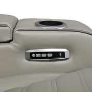 8344GRY-2PWHM Power Double Reclining Love Seat with Center Console, Power Headrests, Storage Arms(Top and Side) ,Cup Holders, Wireless Speakers with Sub-Woofer, Air Massage, Heat, LED Lighting and Charging Ports - 8344GRY-2PWHM