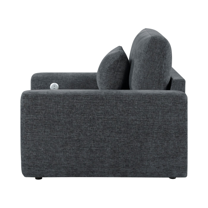 8345DGY-1 Convertible Sleeper Chair with Charging Ports - 8345DGY-1
