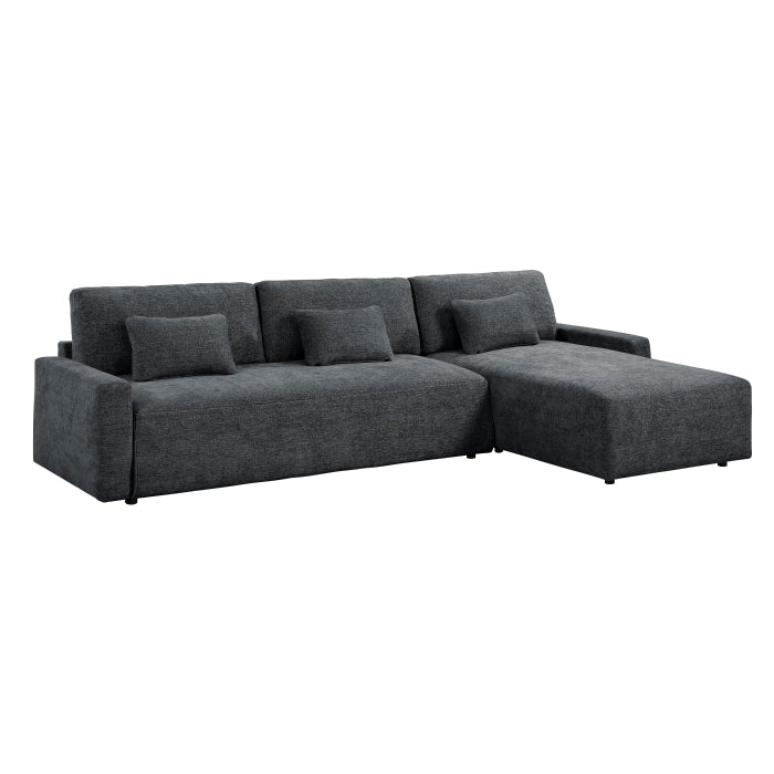 8345DGY*23LRC 2-Piece Sectional with Convertible Queen Sleeper and Right Side Chaise - 8345DGY*23LRC