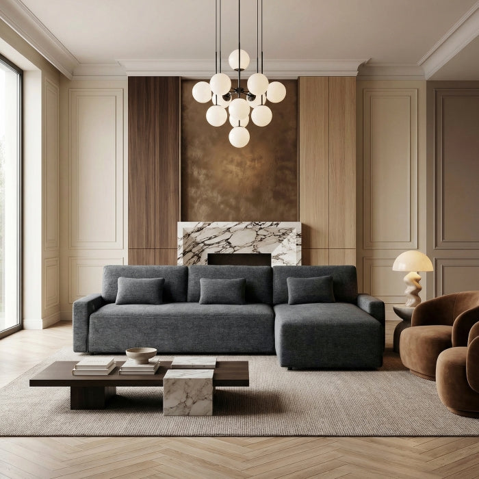 8345DGY*23LRC 2-Piece Sectional with Convertible Queen Sleeper and Right Side Chaise - 8345DGY*23LRC