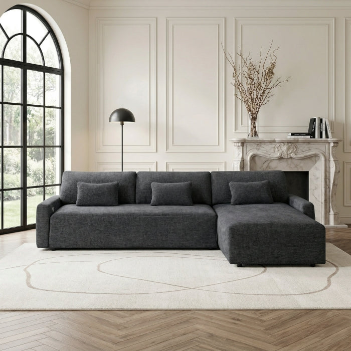 8345DGY*23LRC 2-Piece Sectional with Convertible Queen Sleeper and Right Side Chaise - 8345DGY*23LRC