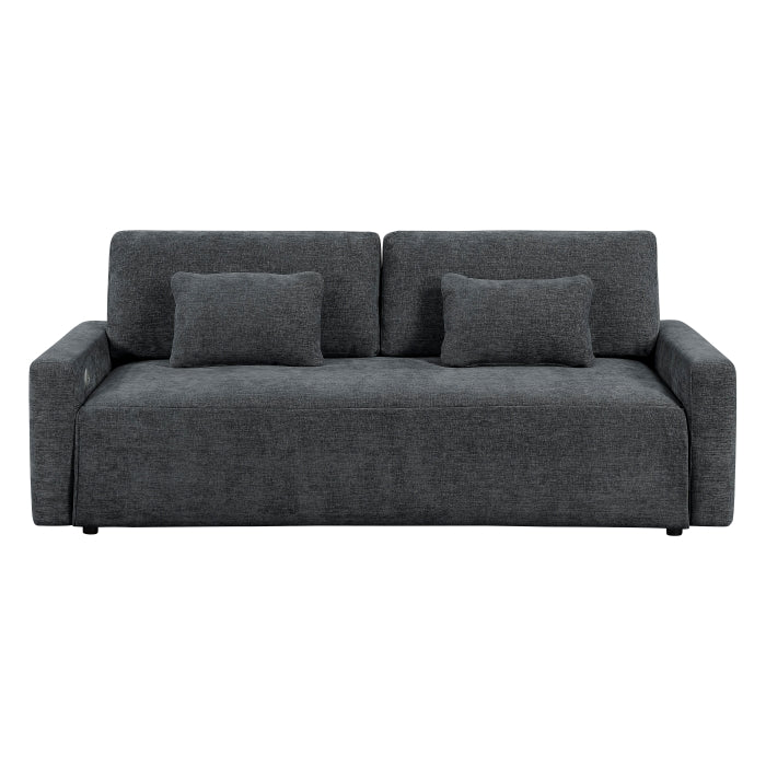 8345DGY-3 Convertible Queen Sleeper Sofa with Charging Ports - 8345DGY-3