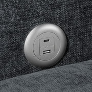 8345DGY-3 Convertible Queen Sleeper Sofa with Charging Ports - 8345DGY-3