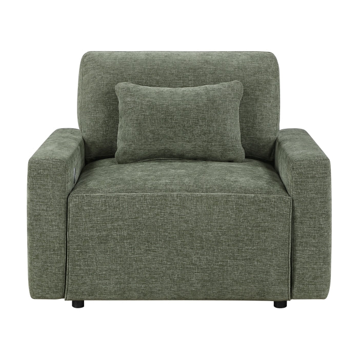 8345GRN-1 Convertible Sleeper Chair with Charging Ports - 8345GRN-1