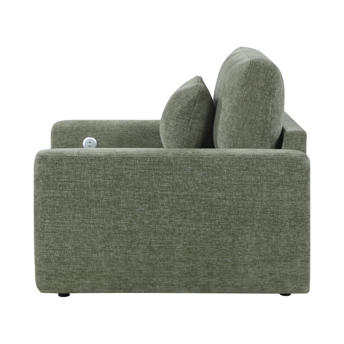 8345GRN-1 Convertible Sleeper Chair with Charging Ports - 8345GRN-1