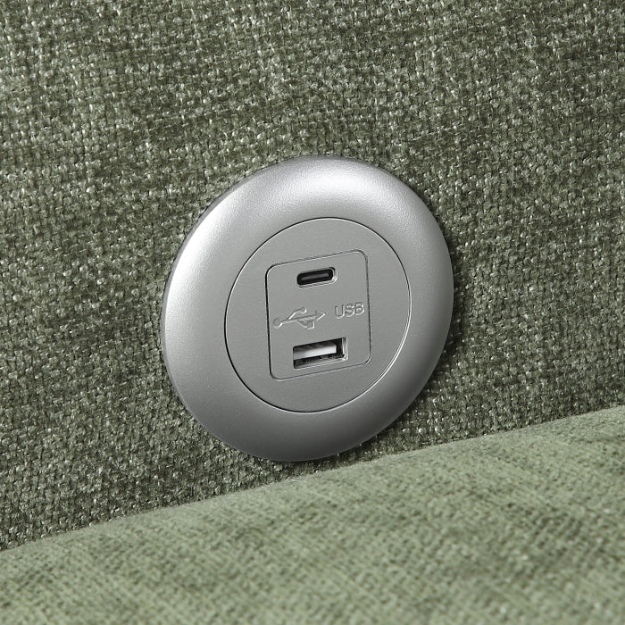 8345GRN-1 Convertible Sleeper Chair with Charging Ports - 8345GRN-1