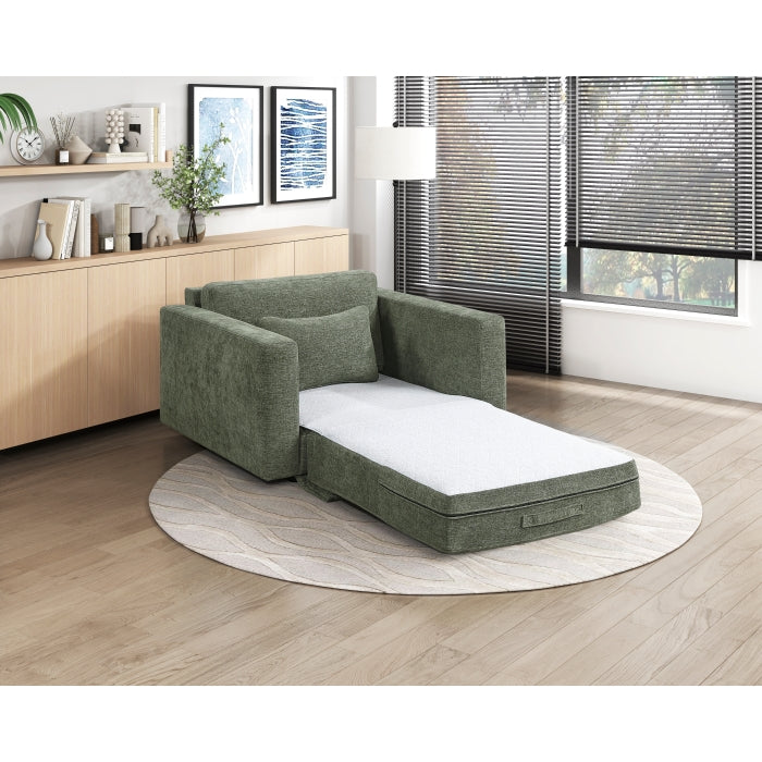 8345GRN-1 Convertible Sleeper Chair with Charging Ports - 8345GRN-1