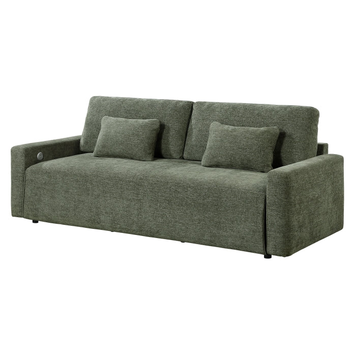 8345GRN-3 Convertible Queen Sleeper Sofa with Charging Ports - 8345GRN-3