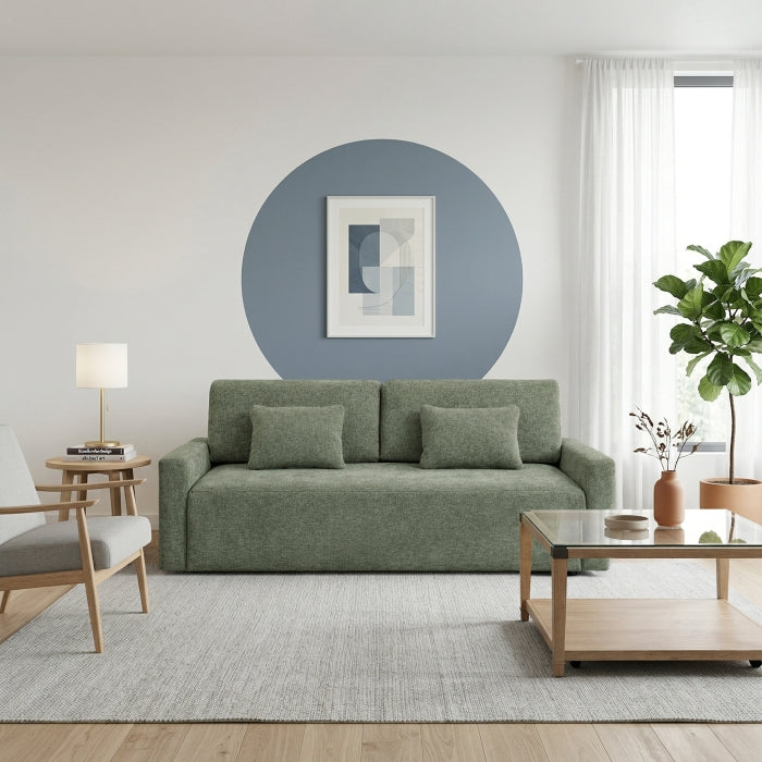 8345GRN-3 Convertible Queen Sleeper Sofa with Charging Ports - 8345GRN-3