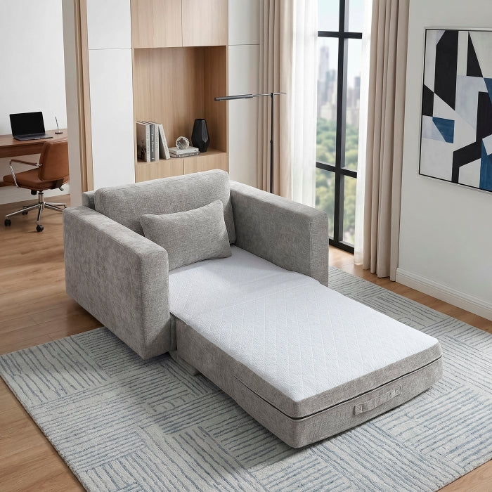 8345GRY-1 Convertible Sleeper Chair with Charging Ports - 8345GRY-1