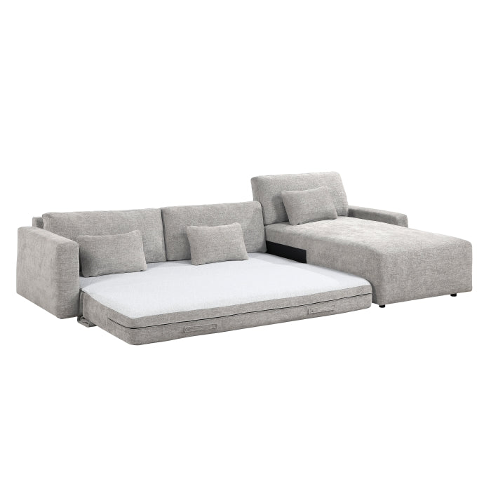 8345GRY*23LRC 2-Piece Sectional with Convertible Queen Sleeper and Right Side Chaise - 8345GRY*23LRC