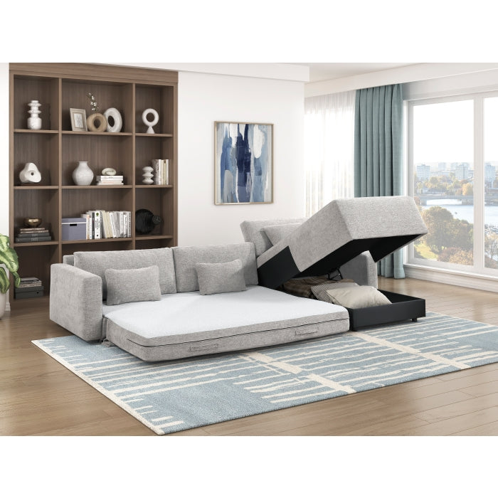 8345GRY*23LRC 2-Piece Sectional with Convertible Queen Sleeper and Right Side Chaise - 8345GRY*23LRC