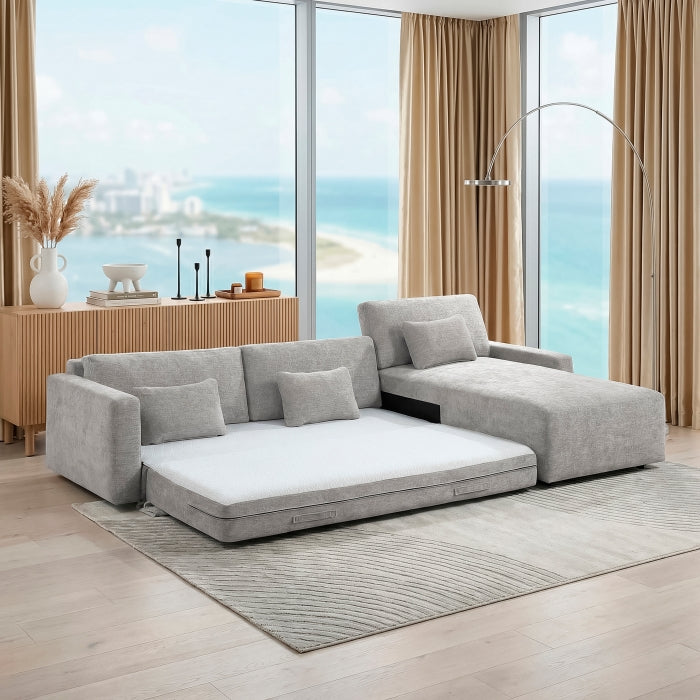 8345GRY*23LRC 2-Piece Sectional with Convertible Queen Sleeper and Right Side Chaise - 8345GRY*23LRC