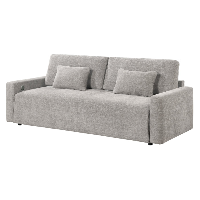 8345GRY-3 Convertible Queen Sleeper Sofa with Charging Ports - 8345GRY-3