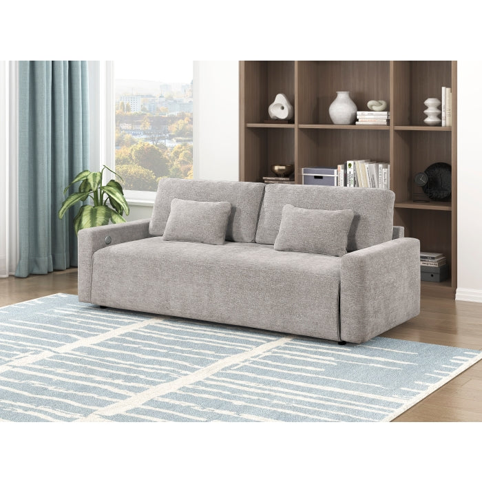 8345GRY-3 Convertible Queen Sleeper Sofa with Charging Ports - 8345GRY-3