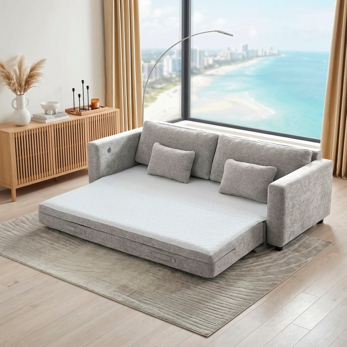 8345GRY-3 Convertible Queen Sleeper Sofa with Charging Ports - 8345GRY-3