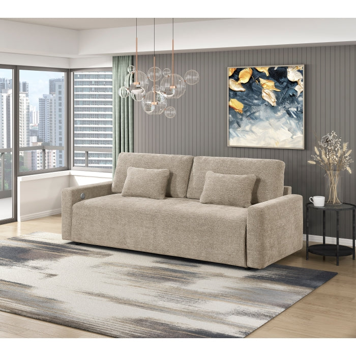 8345TPE-3 Convertible Queen Sleeper Sofa with Charging Ports - 8345TPE-3