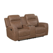 8347BRW-2 Double Reclining Love Seat with Center Console - 8347BRW-2